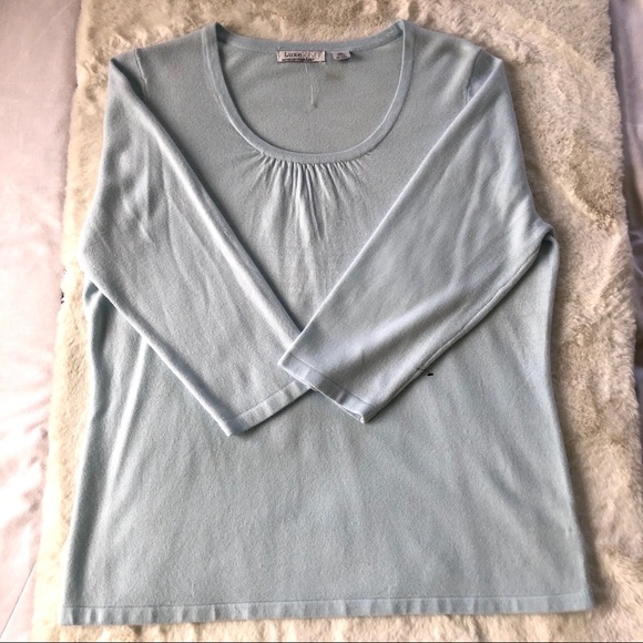 Luxe 360 by Mercer Street Studio Blue knit Top - Picture 6 of 7